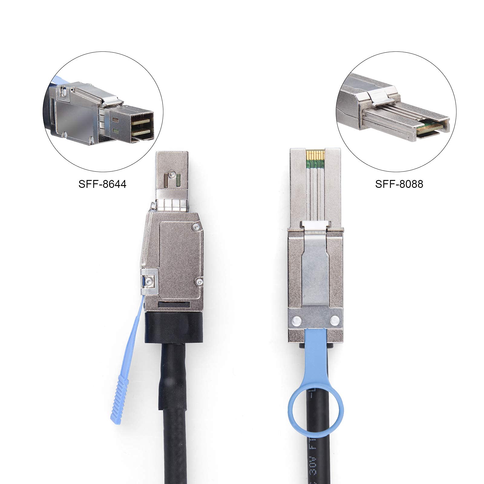 10Gtek® External Mini SAS HD SFF-8644 to Mini SAS SFF-8088 Hybrid Cable, 1.5-Meter(4.9ft)