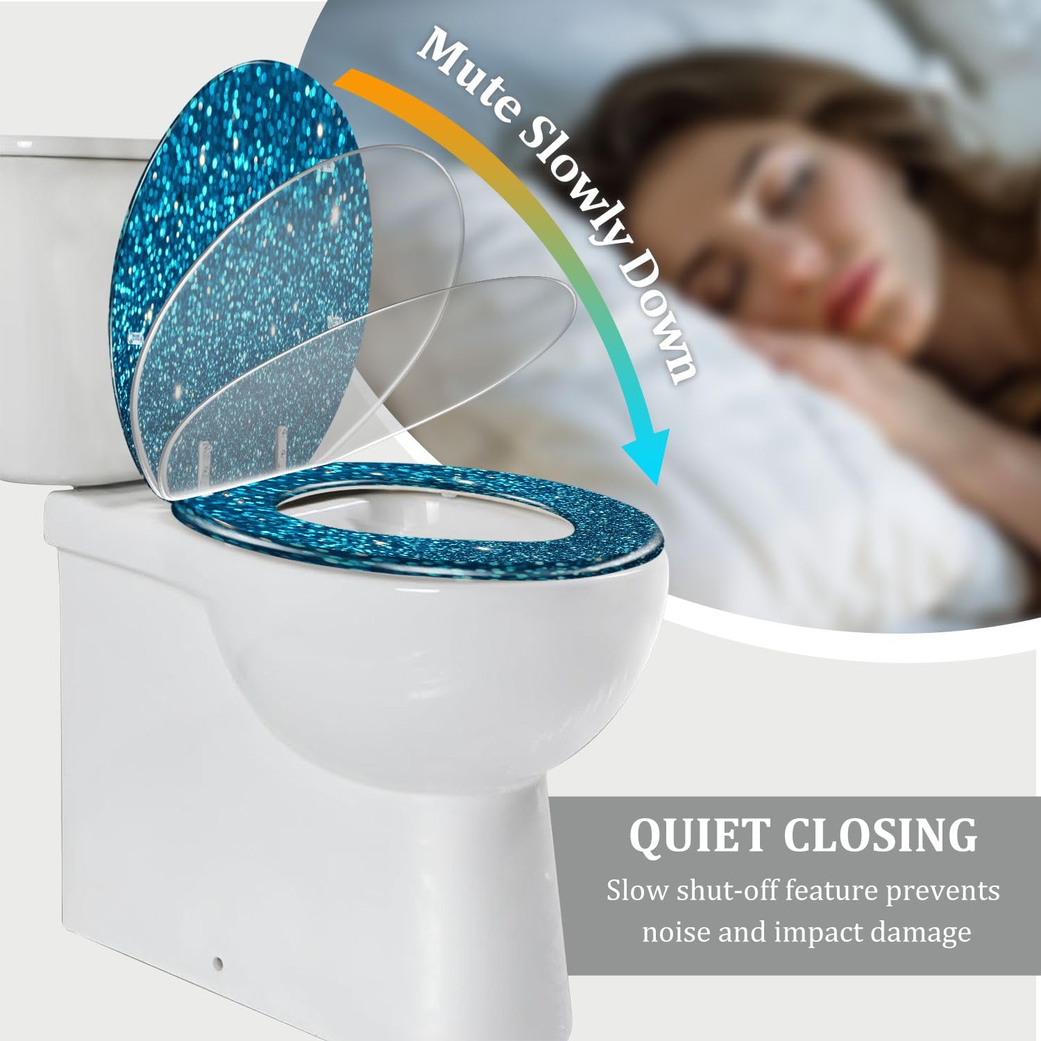 Asiento de inodoro alargado genérico para baño
