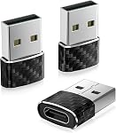 Basesailor USB à USB C Adaptateur de chargeur de voiture 3Pack,USBC CarPlay Convertisseur type C Femelle USBA Connecteur mâle pour nouveau iPhone 17 17e 16 16e 15 Pro Max,Samsung S25 S26,Pas pour iPad/Magsafe/HomePod