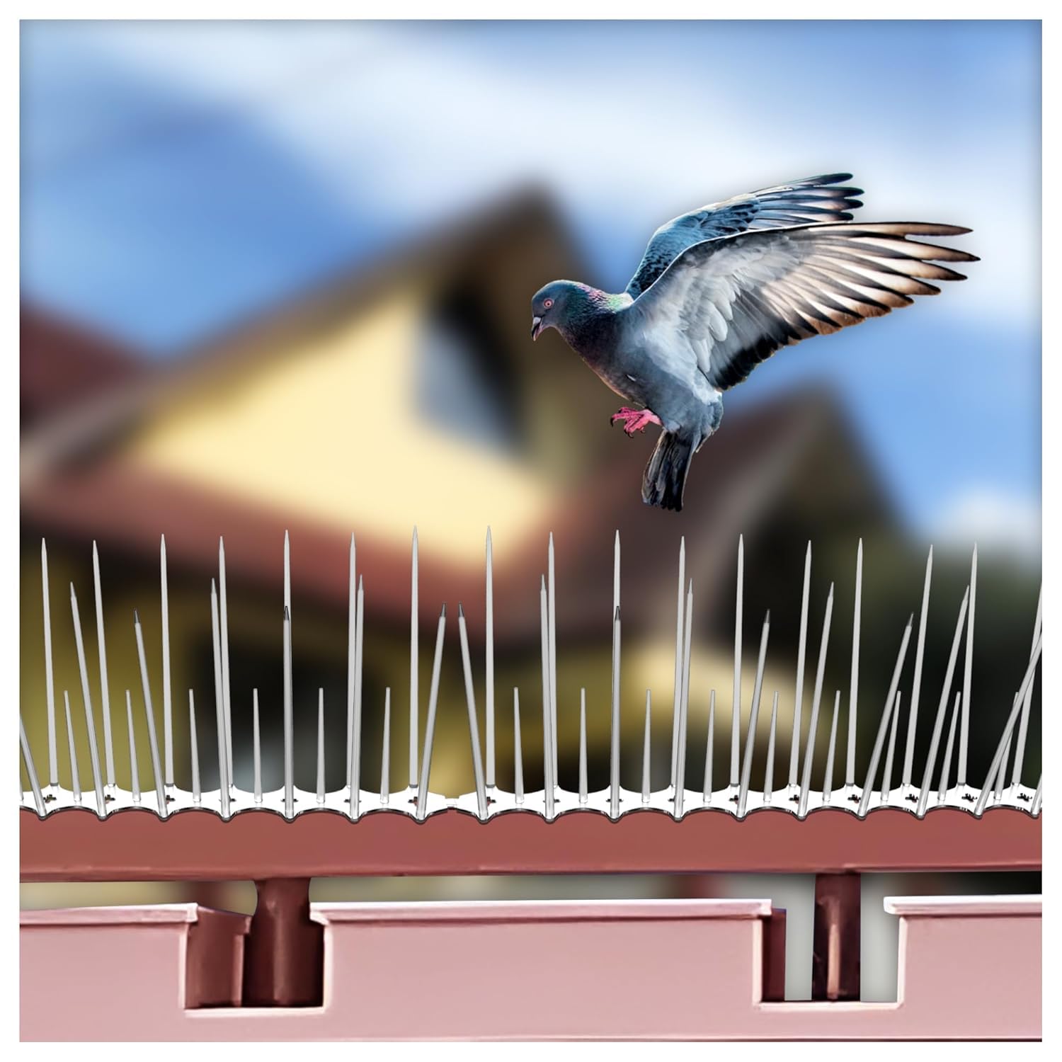 Weather Resistant Pigeon Deterrent Spikes (Pack of 10) | Transparent Plastic Bird Guard for Balcony, Terrace, Window, AC Outdoor Unit & Roof Edges-image-43