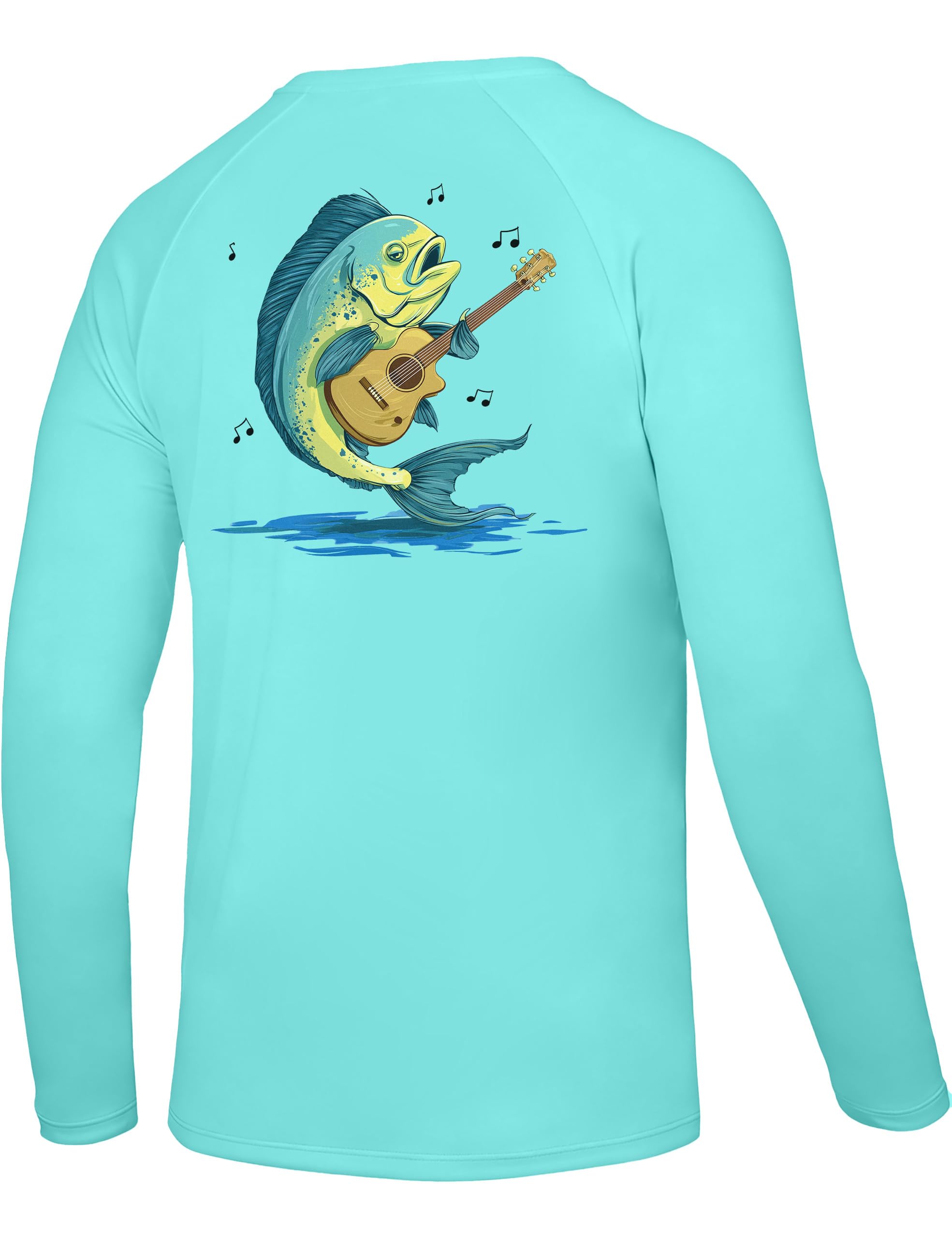 Men's UPF 50+ Sun Fishing Shirt, Long Sleeve UV Protection Tee, Quick Dry Rash Guard for Outdoor Swim Hiking — view 9