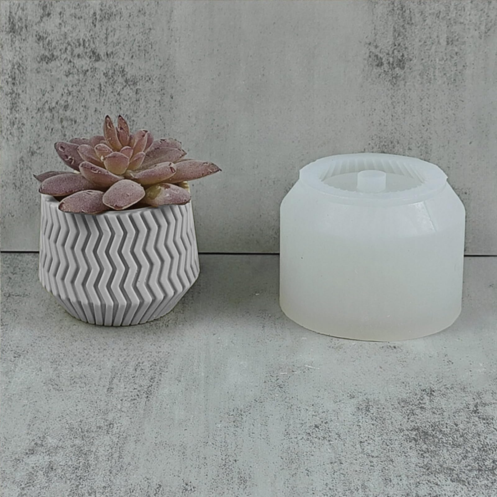 Water Ripple Striped Concrete Flower Pot Silicone Mold Plaster Succulent Planter Vase Mold Candle Pen Holder Epoxy Resin Cement Clay Mould