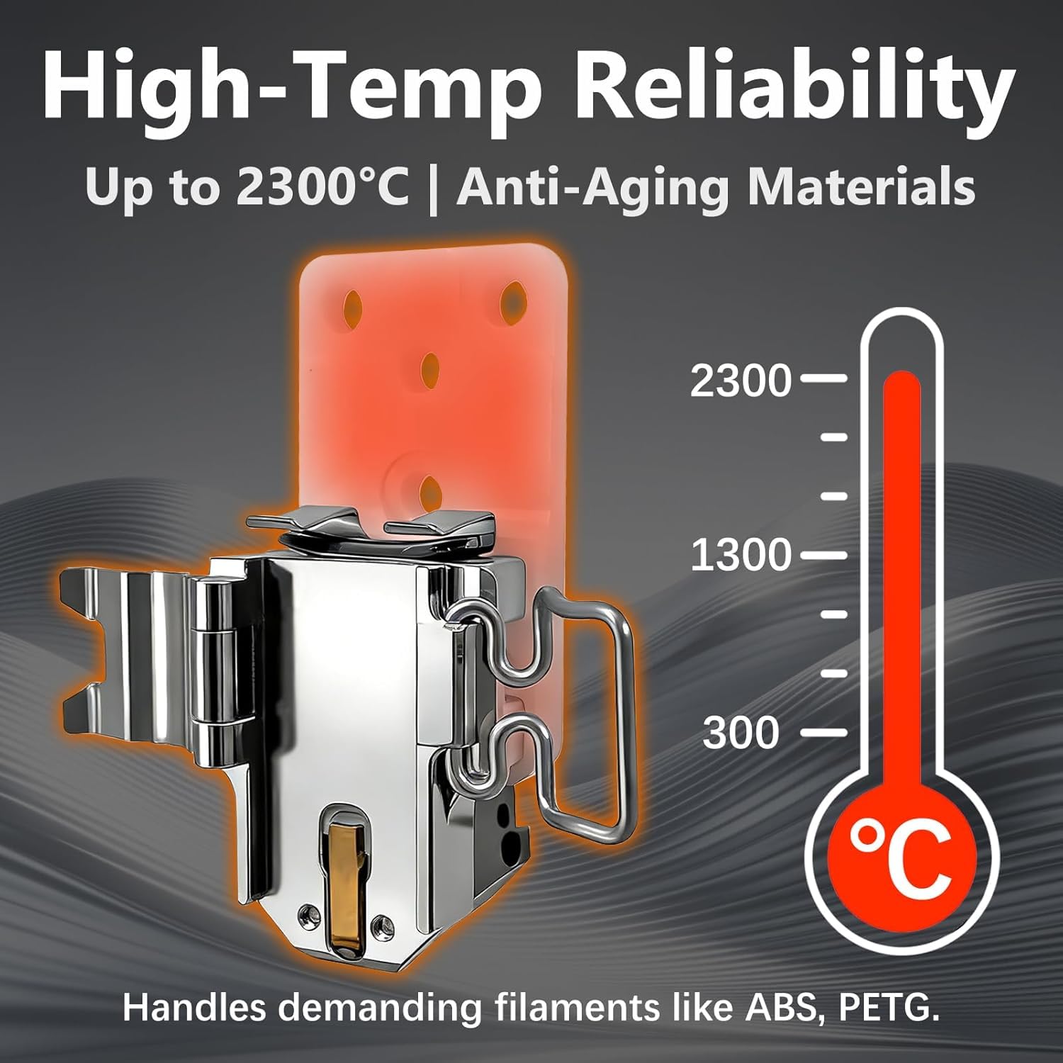 Original Bamboo H2S Hotend Heating Assembly for Bambu Lab H2S, 350°C Ceramic Zirconia Base Hotend Heater Ultra-Low Thermal Conductivity Reduces Heat Creep, H2S OEM Replacement