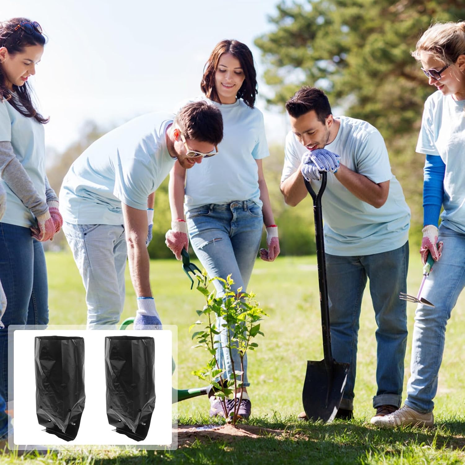 Hemoton Pe Plant Grow Bags and No Need to Remove When Transplanting Black 100 Pcs with 3 to 6 Breathable Holes, Plastic Nursery Bags for Fast Growth for Home and Farming Flowers