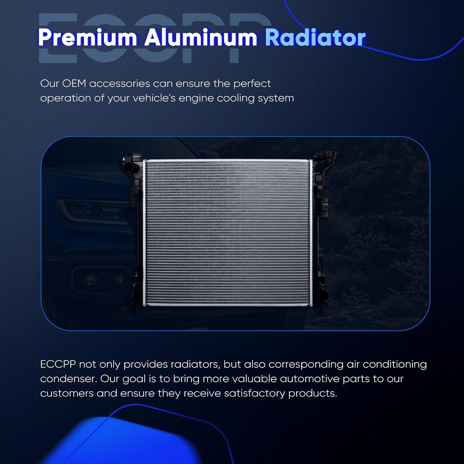 ECCPP 13063 Radiator for 2008-2010 for Chrysler Town & Country 3.3L 2011-2016 for Chrysler Town & Country 3.6L 2008-2010 for Chrysler Town & Country 3.8L Engine Coolant Radiators