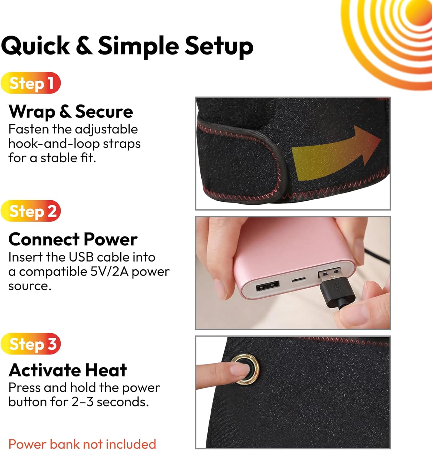 Hip Brace Heating Pad - Heated Support for Hip Pain Sciatic Nerve Lower Back Thigh Buttock for Men Women - Adjustable Electric Heating Therapy Wrap Device for Sciatica & Hip Joint Support