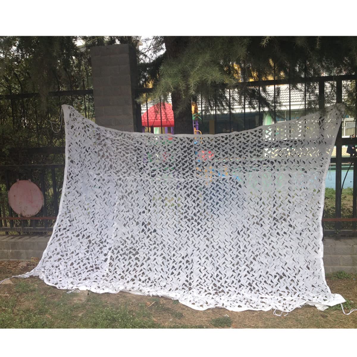 Tarnnetz Weiß für Sonnenschutz, Camouflage Netz für Bundeswehr, Flammenhemmend 3x3M 2x10M 5x10M 4x5M 4x6M 4x10M 2x5M 8x8M für Garten Camping Party Bars Deko Jagd ( Größe : 4 x 4m(13.12 x 13.12FT) )