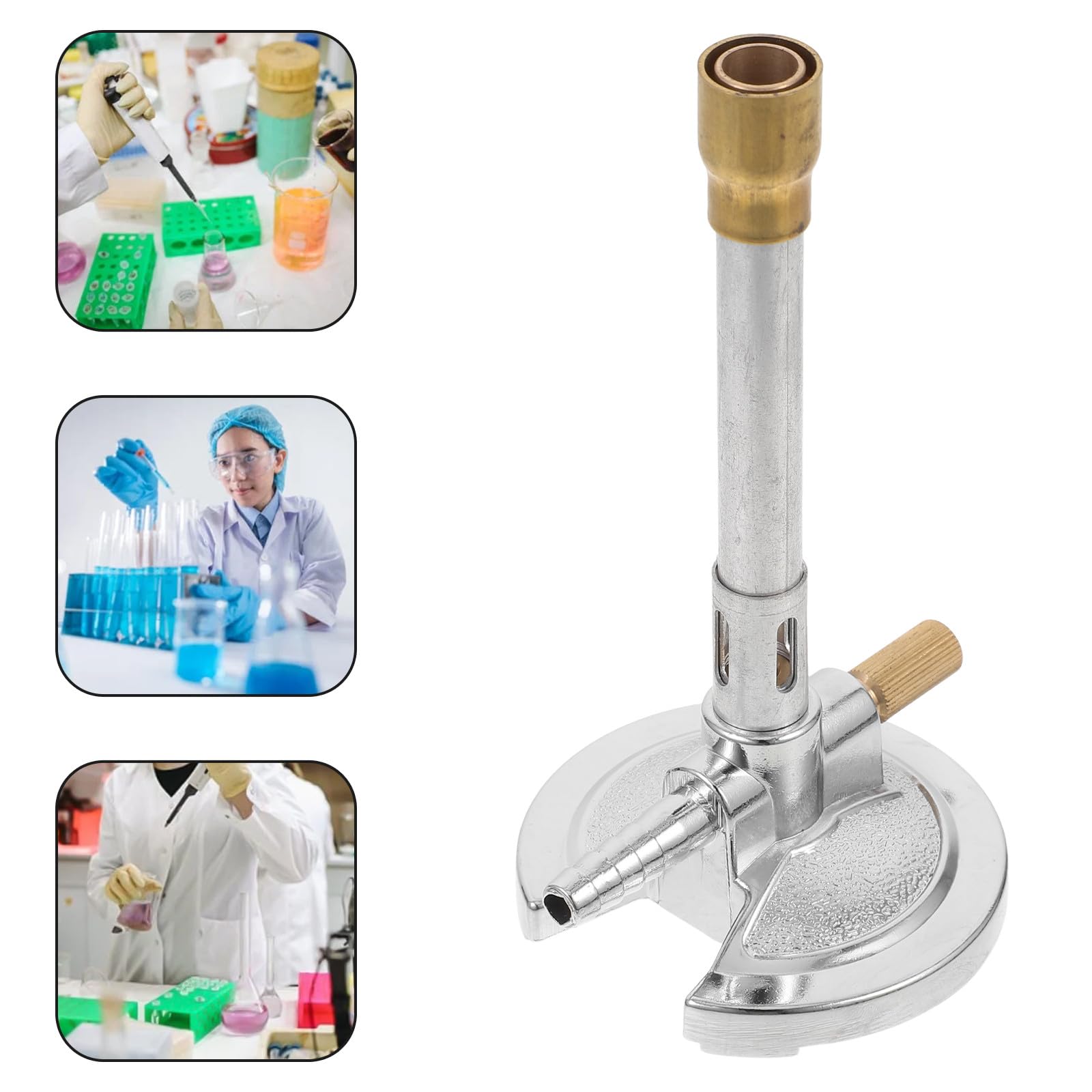 SUPVOX Brûleur Bunsen Gaz avec Stabilisateur de Flamme et Régulateur Basculement Kit Chauffage Laboratoire Sécurisé