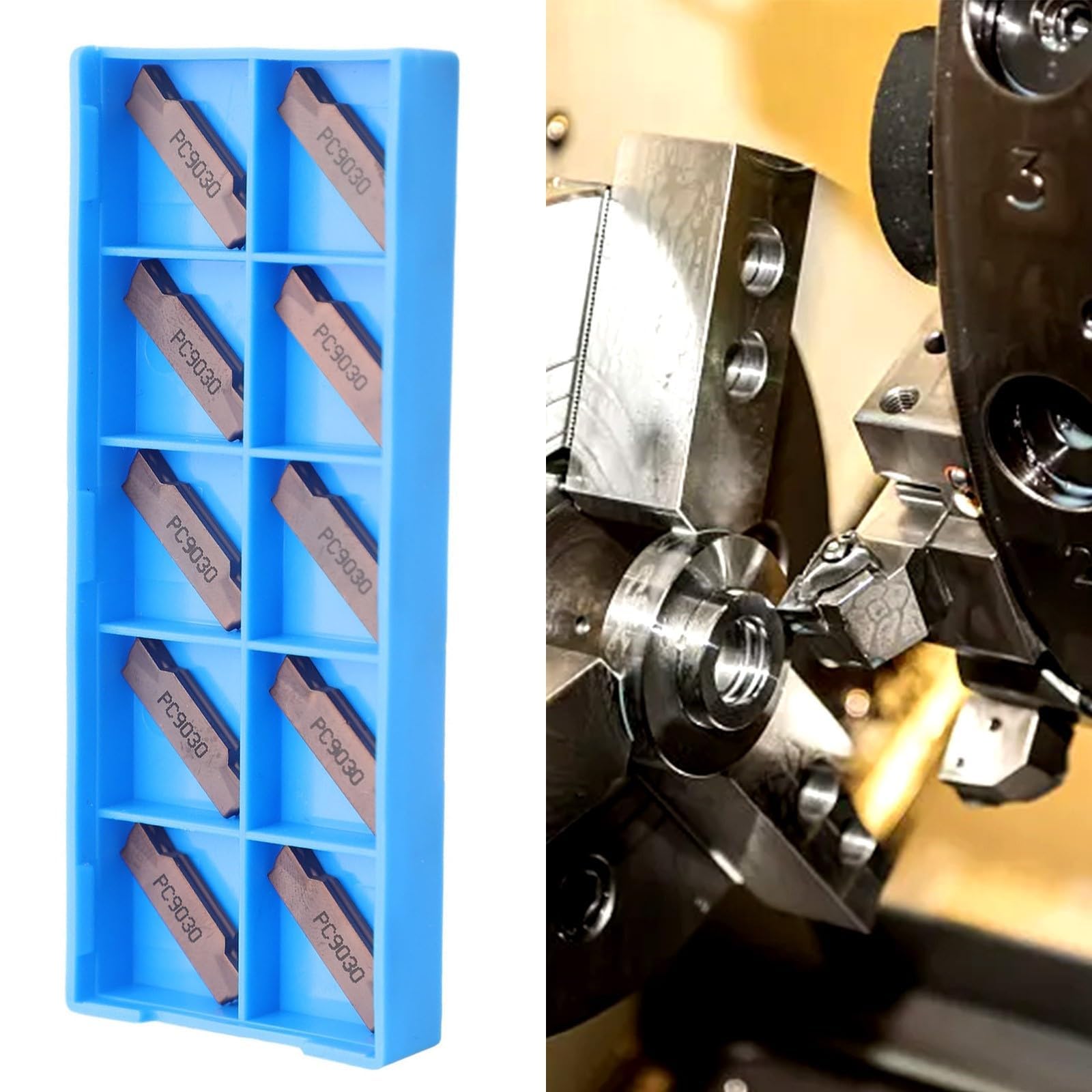 Lot de 10 inserts en carbure MGMN300-M PC9030 de 3 mm de largeur pour opérations de tournage semi-finition MGEHR MGIVR - Plaquettes indexables professionnelles pour traitement des métaux
