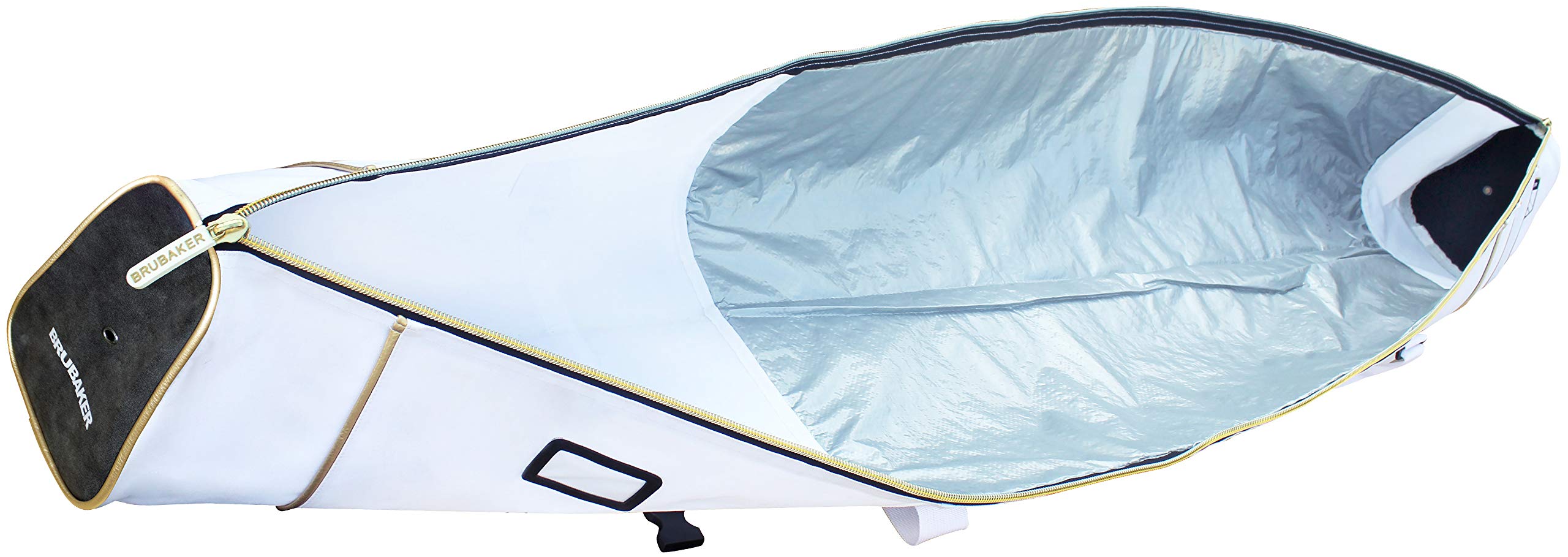 BRUBAKER - Set de Ski 'Grenoble' - Sac à Chaussures de Ski & Housse à Skis - pour 1 Paire de Skis, bâtons, Bottes & Casque - 170 cm - Blanc/Doré