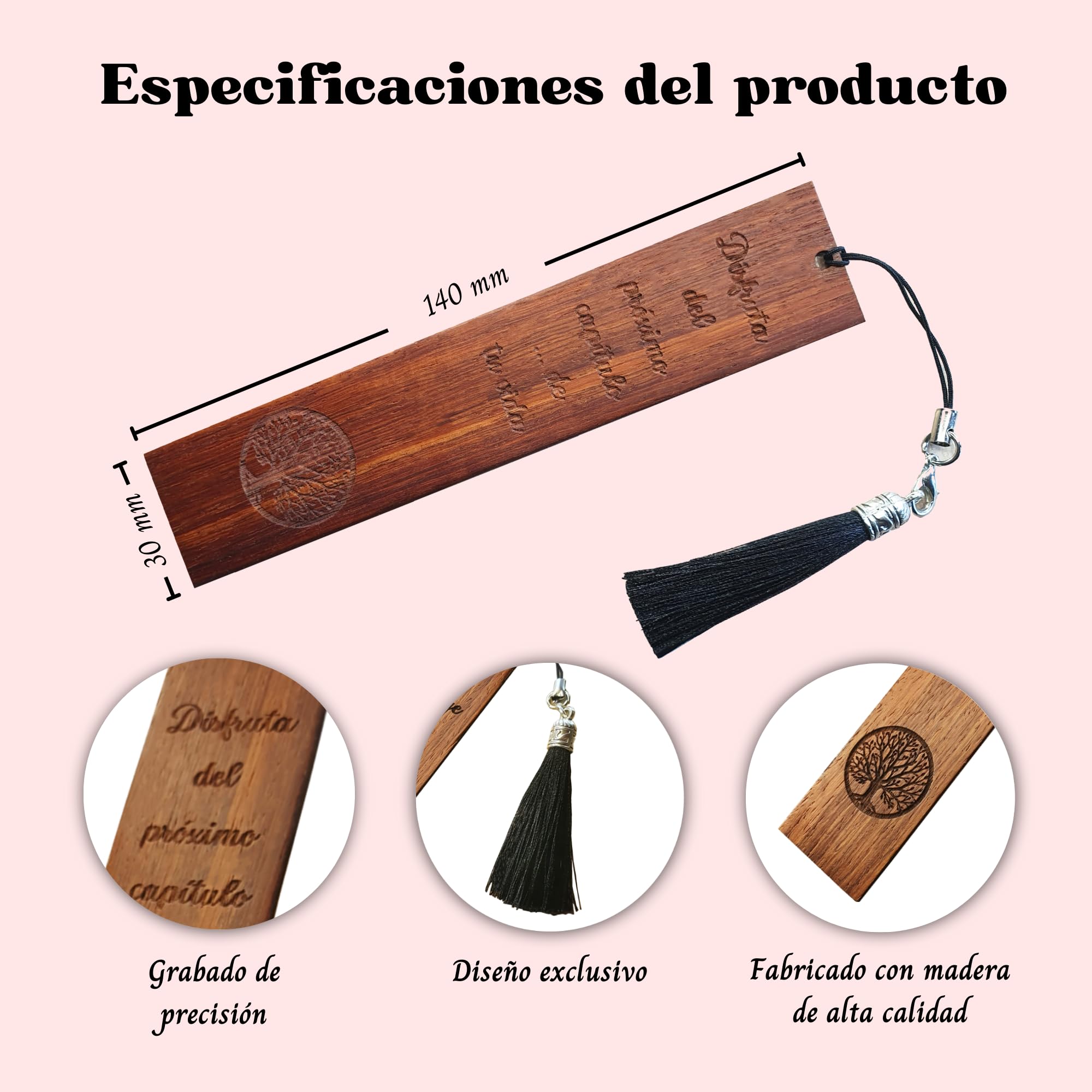 Marcapáginas madera regalo original jubilación despedida trabajo profesor graduación fin curso