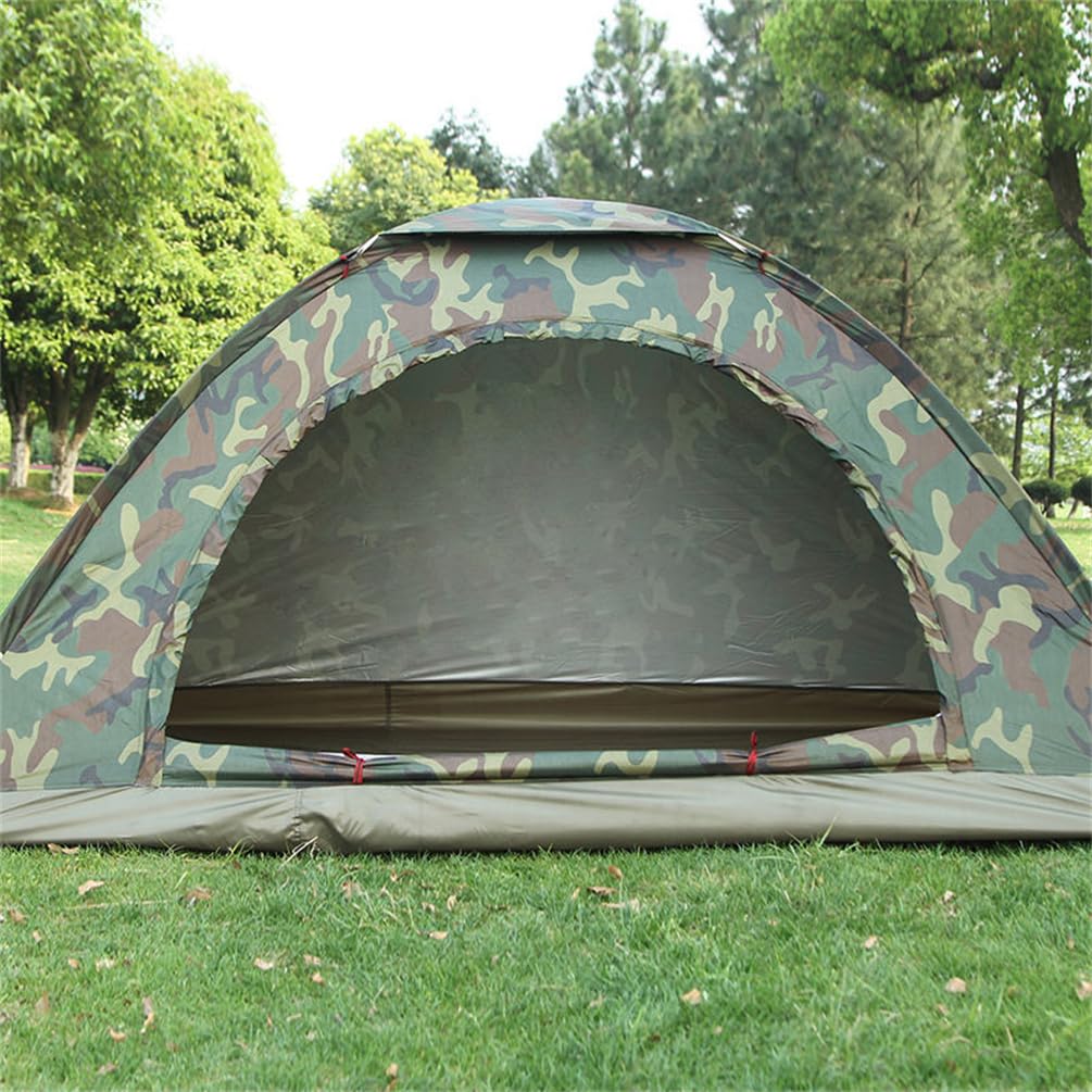 Campingzelt in Tarnfarben mit UV-Schutz und Wasserdichter Technologie für Trekking Reisen Wandern Camouflage Zelt Outdoor (1 Person) Sport & Freizeit