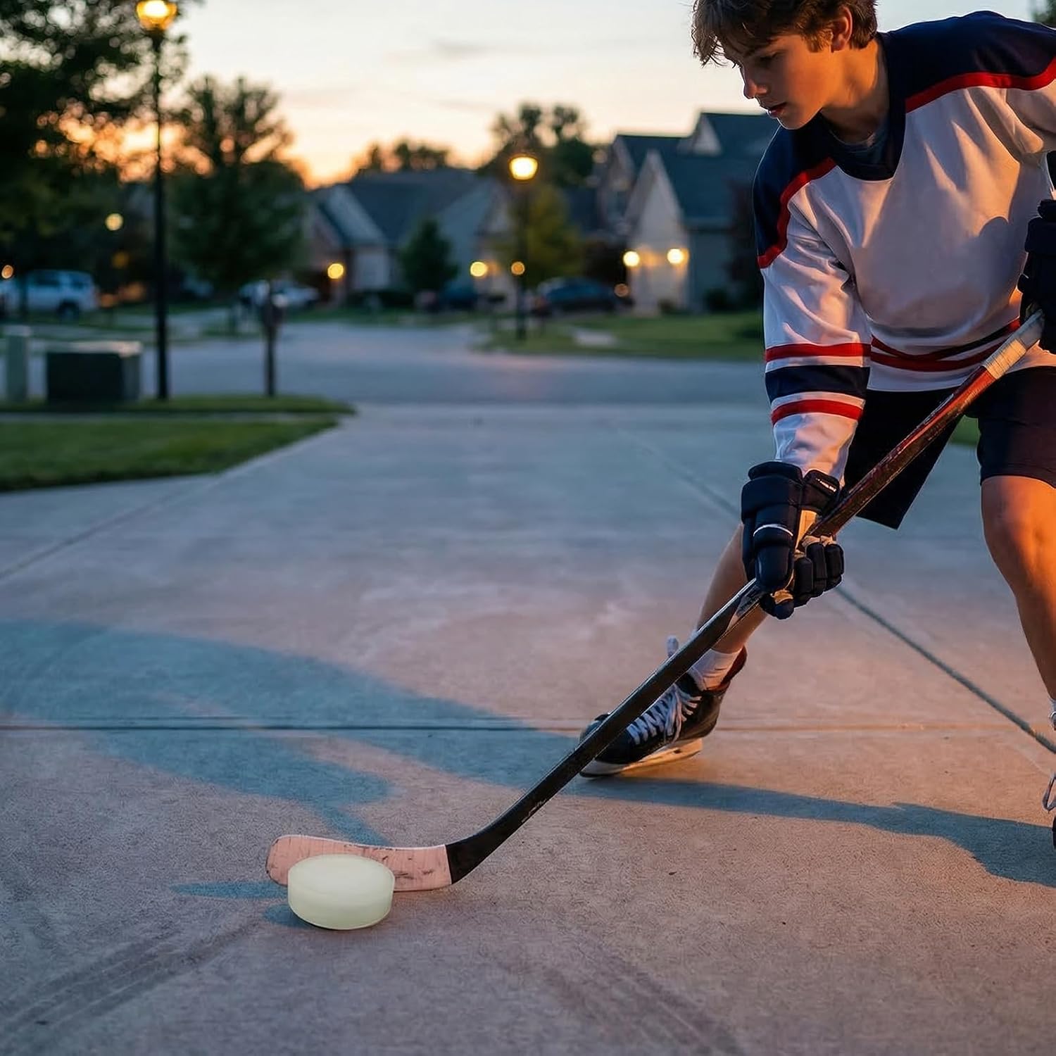 Street Hockey Puck, Glow in Dark, 4-Pack | Street & Indoor Practice Training Games for Street Hockey