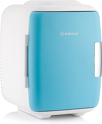 Subcold Classic4 Mini Fridge, 4 Litre/6 Cans, White/Blue