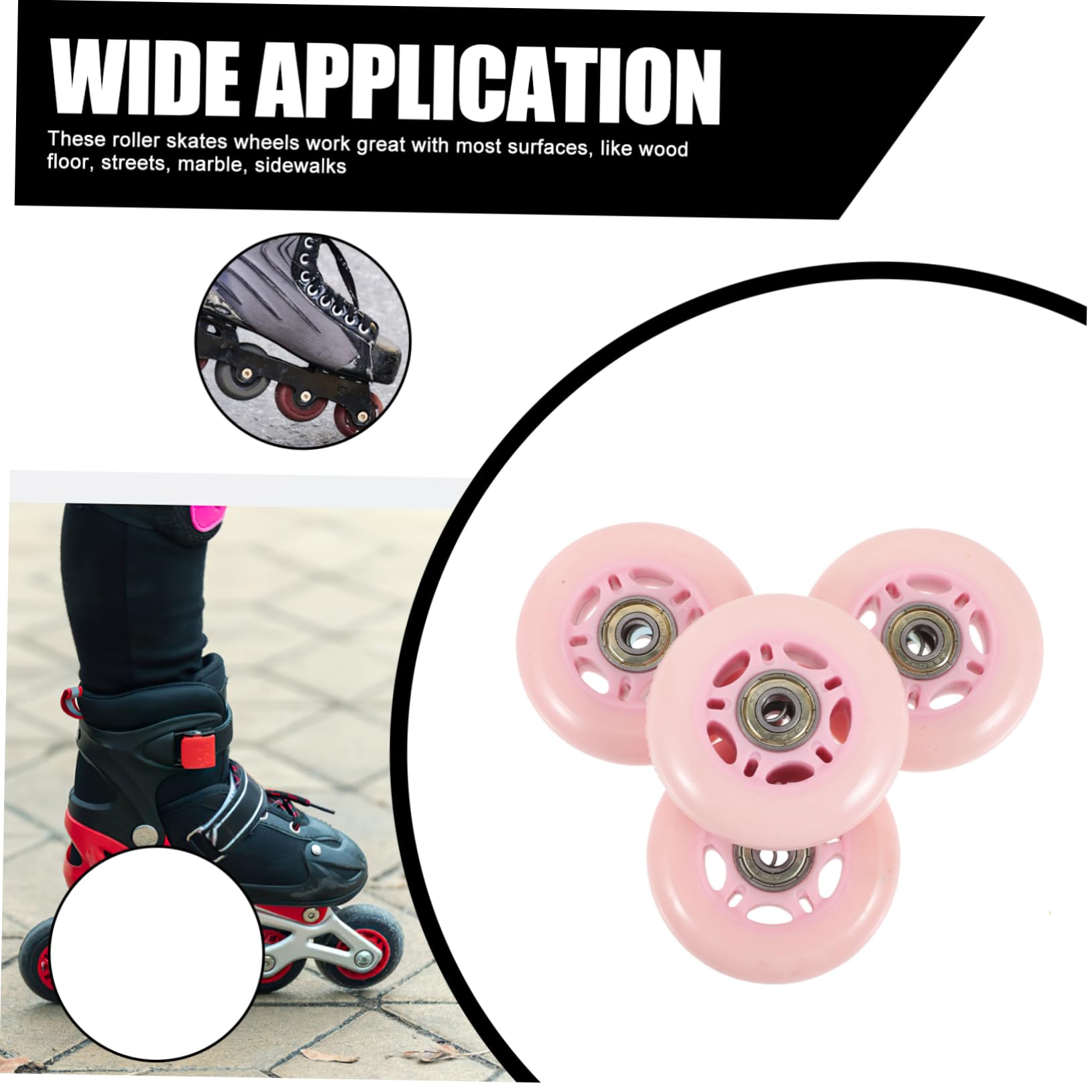BESPORTBLE Roller Skate Wheels 4pcs 70mm Pu Wheel Set Replacement for Skating Shoes Sturdy Comfortable