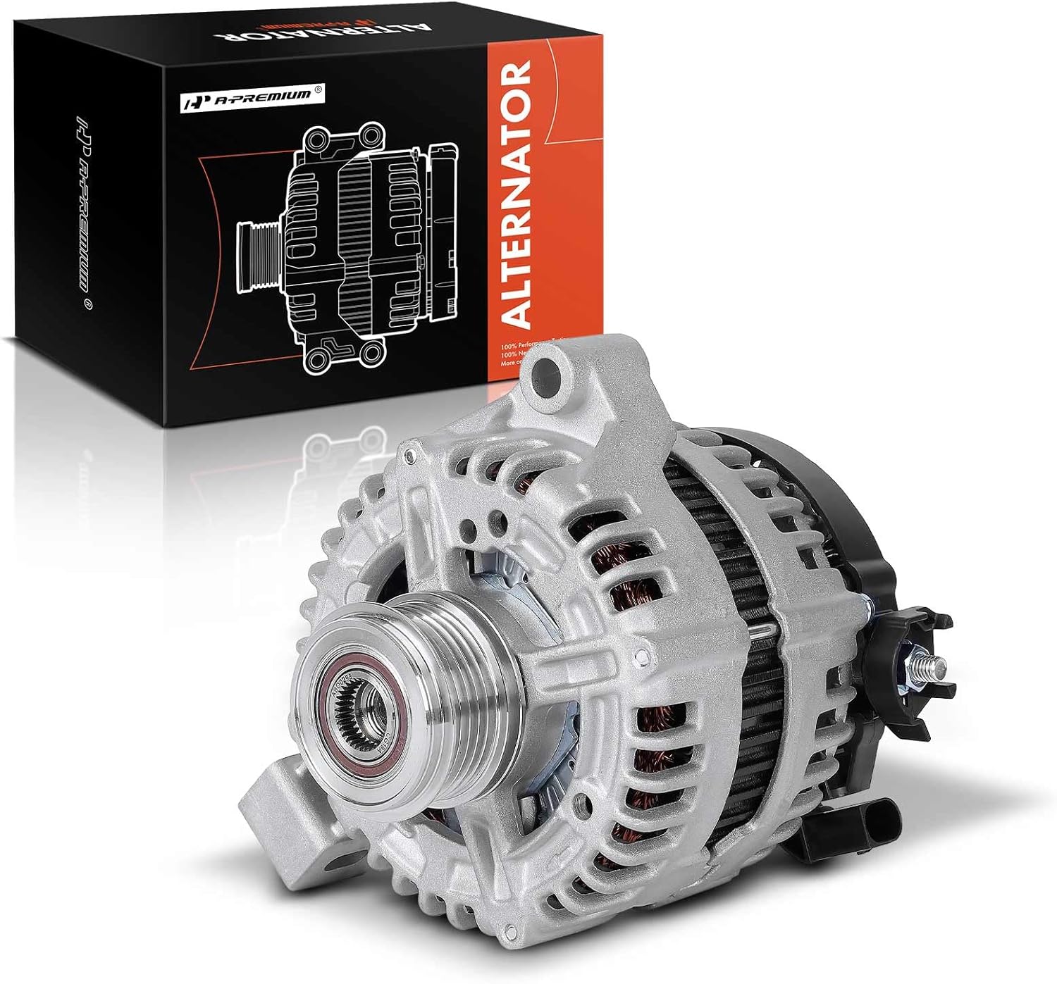 A-Premium Alternator Compatible with Volvo C70 2007-2013, C30 2007-2013, S40 2007-2011, V50 2007-2011, 2.4L 2.5L, 12V 150A 5-Groove Clutch Pulley Clockwise, Replace# 30773111