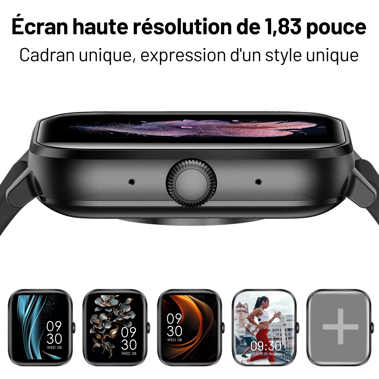 Smartwatch Uomo Donna, 1.85" Orologio Smartwatch con Effettua/Risposta Chiamate, 130+ Sportive Smart Watch con Contapassi/SpO2/Cardiofrequenzimetro, Impermeabil IP68 per iOS Android Atro