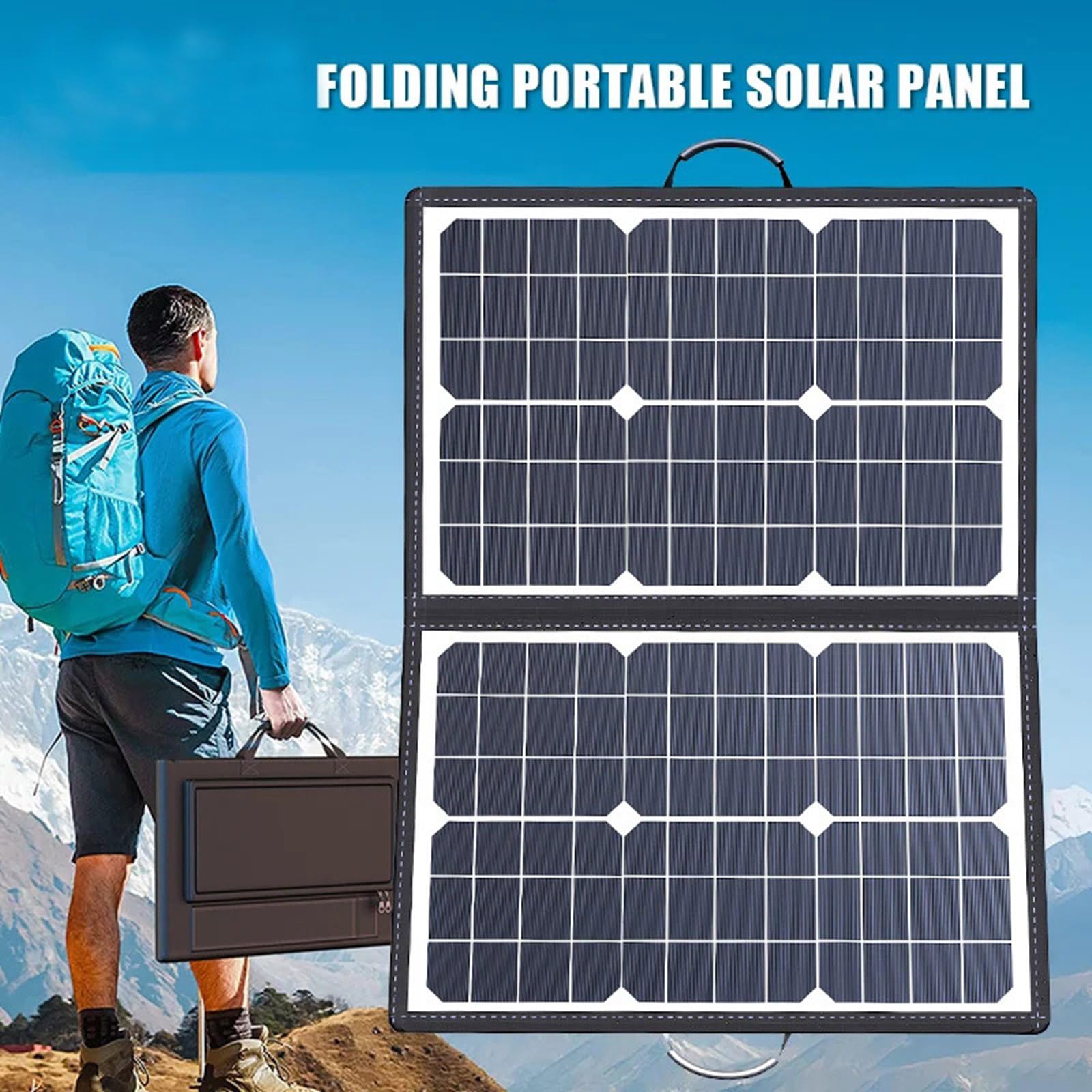 Panel solar plegable de 40 W, fuente de alimentación para exteriores, placa de carga solar para camping, emergencias de carga