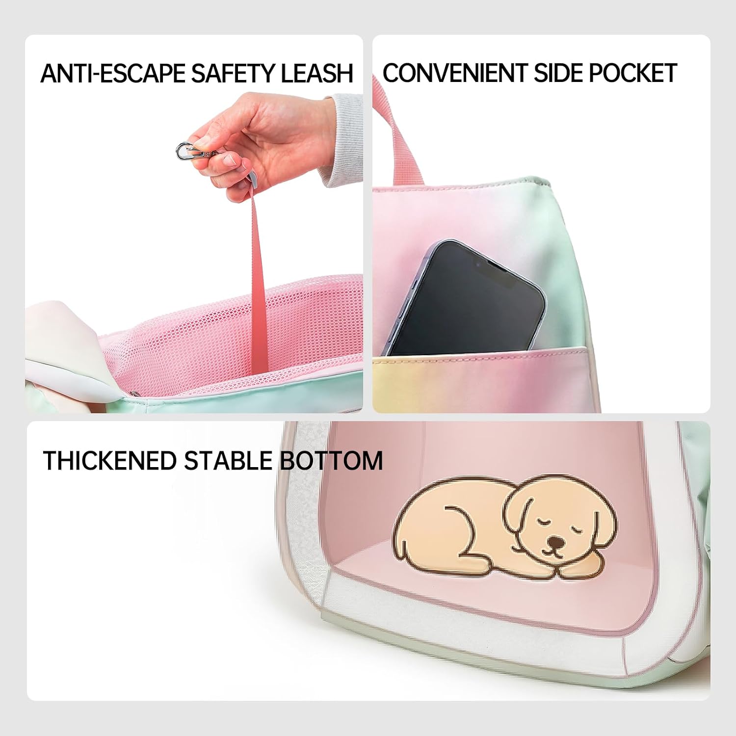 TOUCHDOG Pet Carrier Purse for Small Dogs & Cats - Lightweight Travel Handbag, Breathable Tote with Padded Interior (Pink)