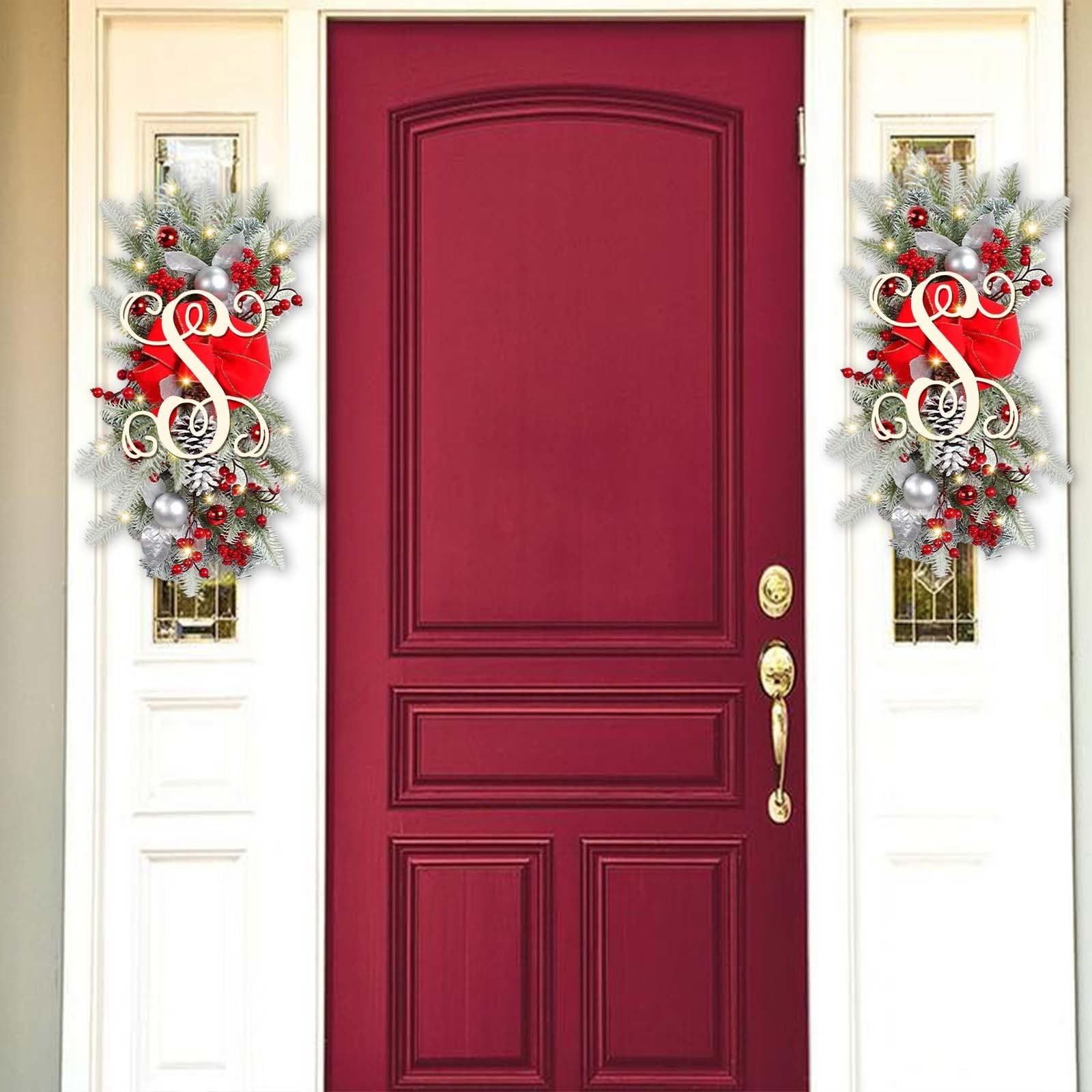 Ghirlanda Natalizia Luminosa Con Lettere Alfabeto Rosso - Decorazione Preilluminata Senza Fili Per Scale, Porte, Finestre, Ideale Come Regalo Festivo