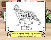 Vista 2 de German Shepherd Personalize Dog Wall Art Print Home Decor Gift Wrapped Custom Name Pet Loss Memorial Present for Owners USA Handmade