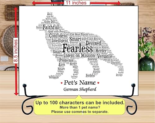 Miniatura 2 de German Shepherd Personalize Dog Wall Art Print  Home Decor Gift Wrapped  Custom Name  Pet Loss Memorial Present for Owners  USA Handmade