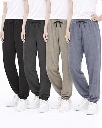 Sweet Hearts Girls Sweatpants - 4 Pack Super Soft Girls Activewear Performance Jogger Pants Made in USA Sizes 5-18