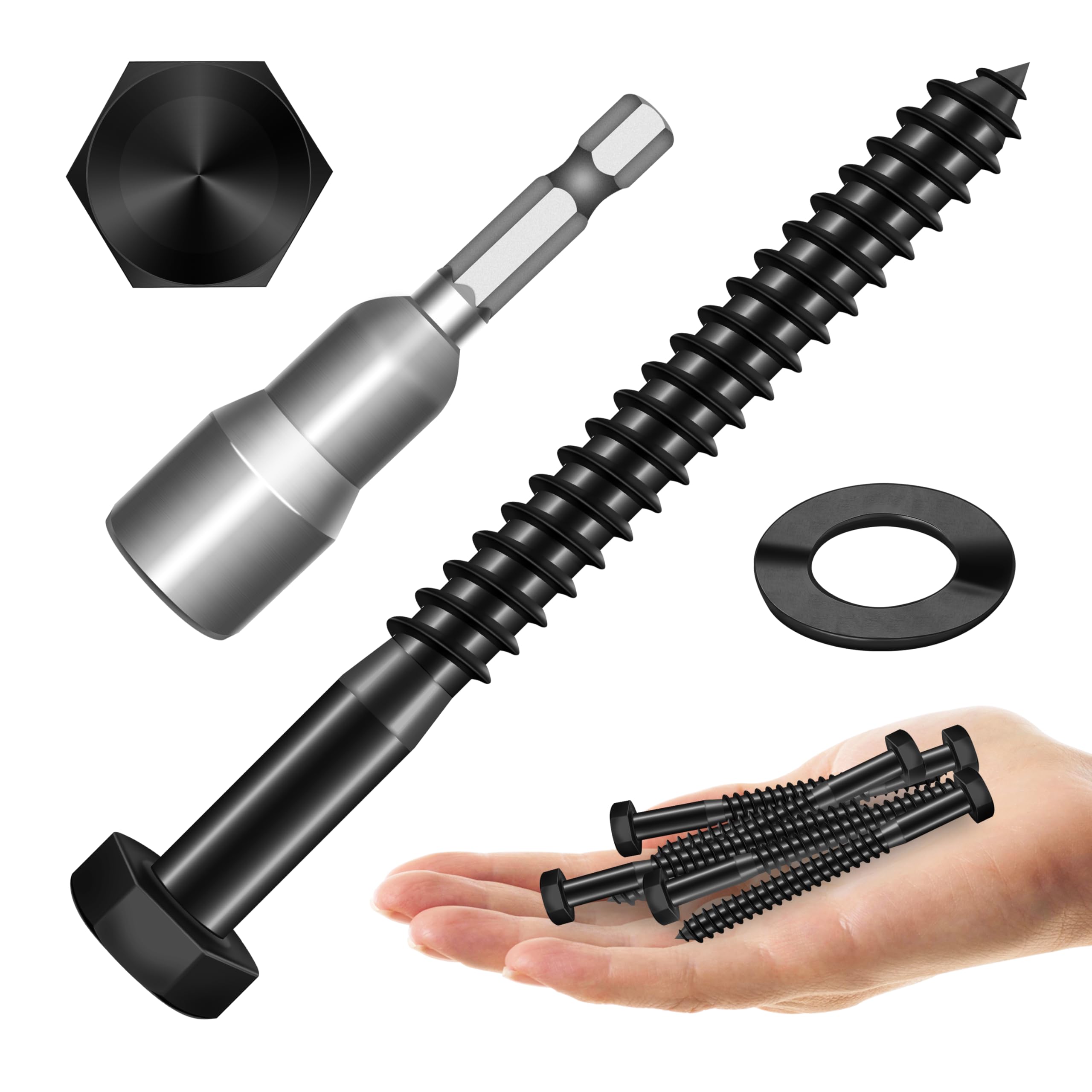 Stainless Steel Lag Screws - 20 Sets, Heavy Duty -27