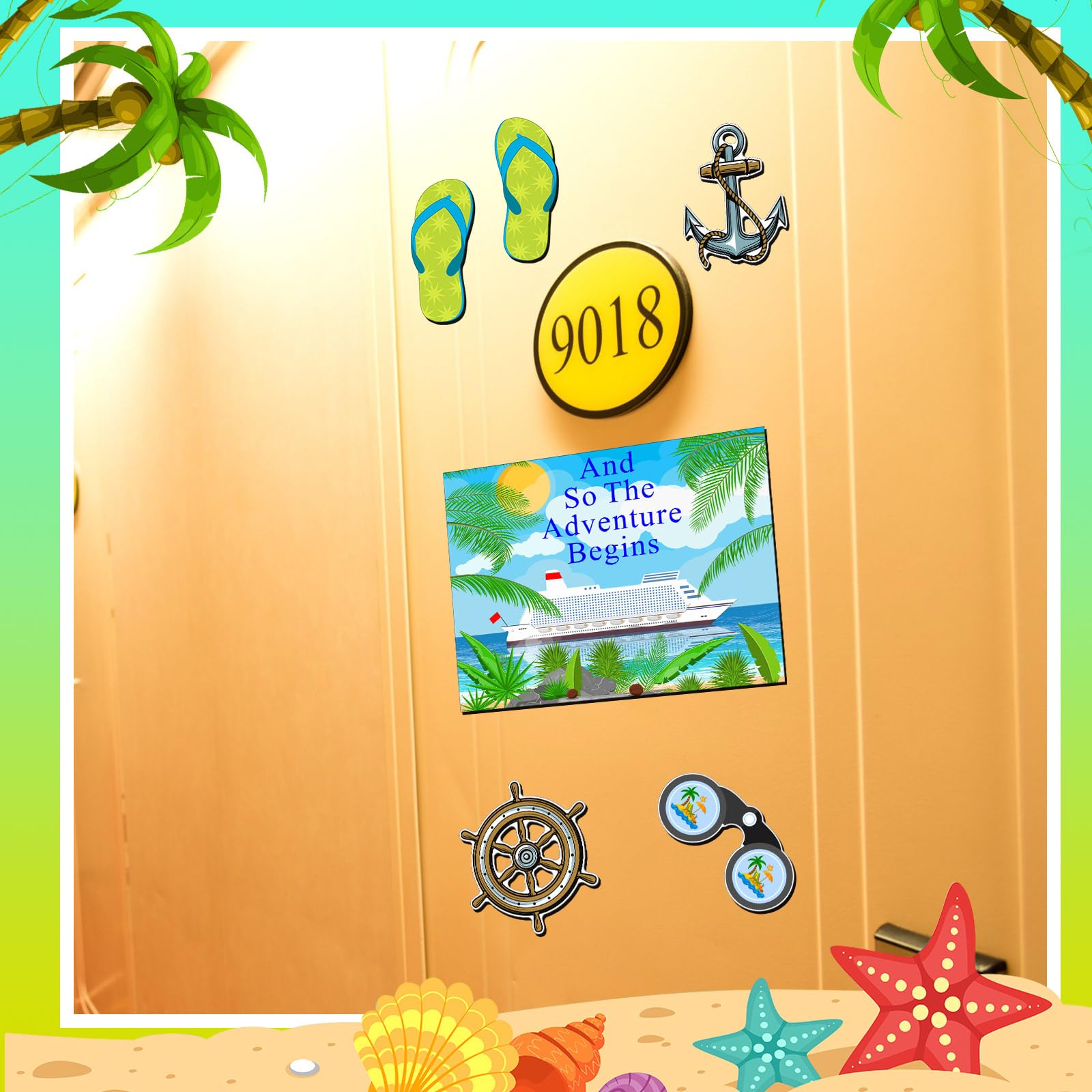 Snapklik.com : 6 Pcs Adventure Cruise Door Decorations Magnetic Large