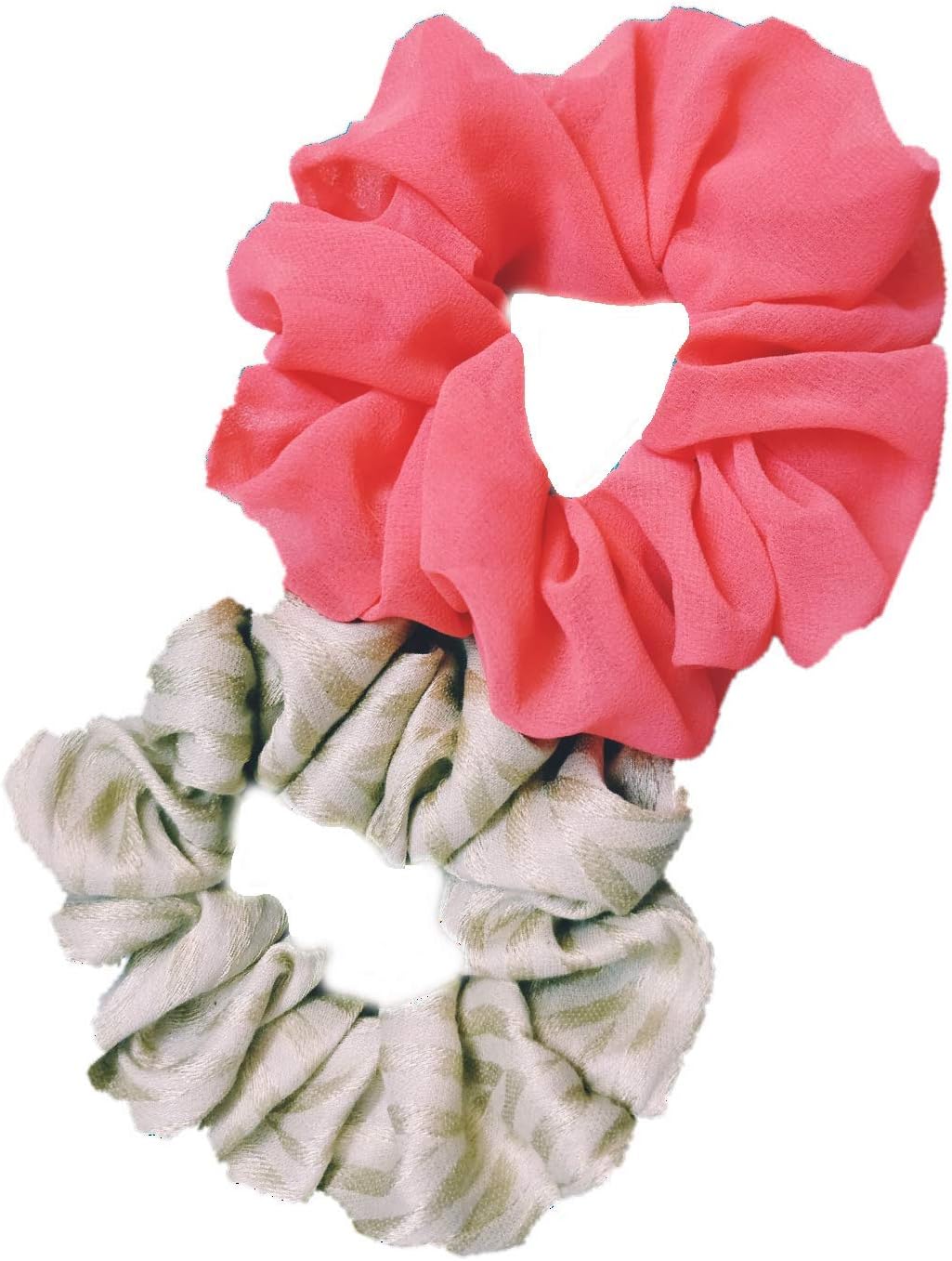 IBDA Daffodils Peach Organza Uber look Hair Scrunchie, Solid Colour Hair Ties, Handmade,Head Accessories (Adjustable Size) Pack of 01.