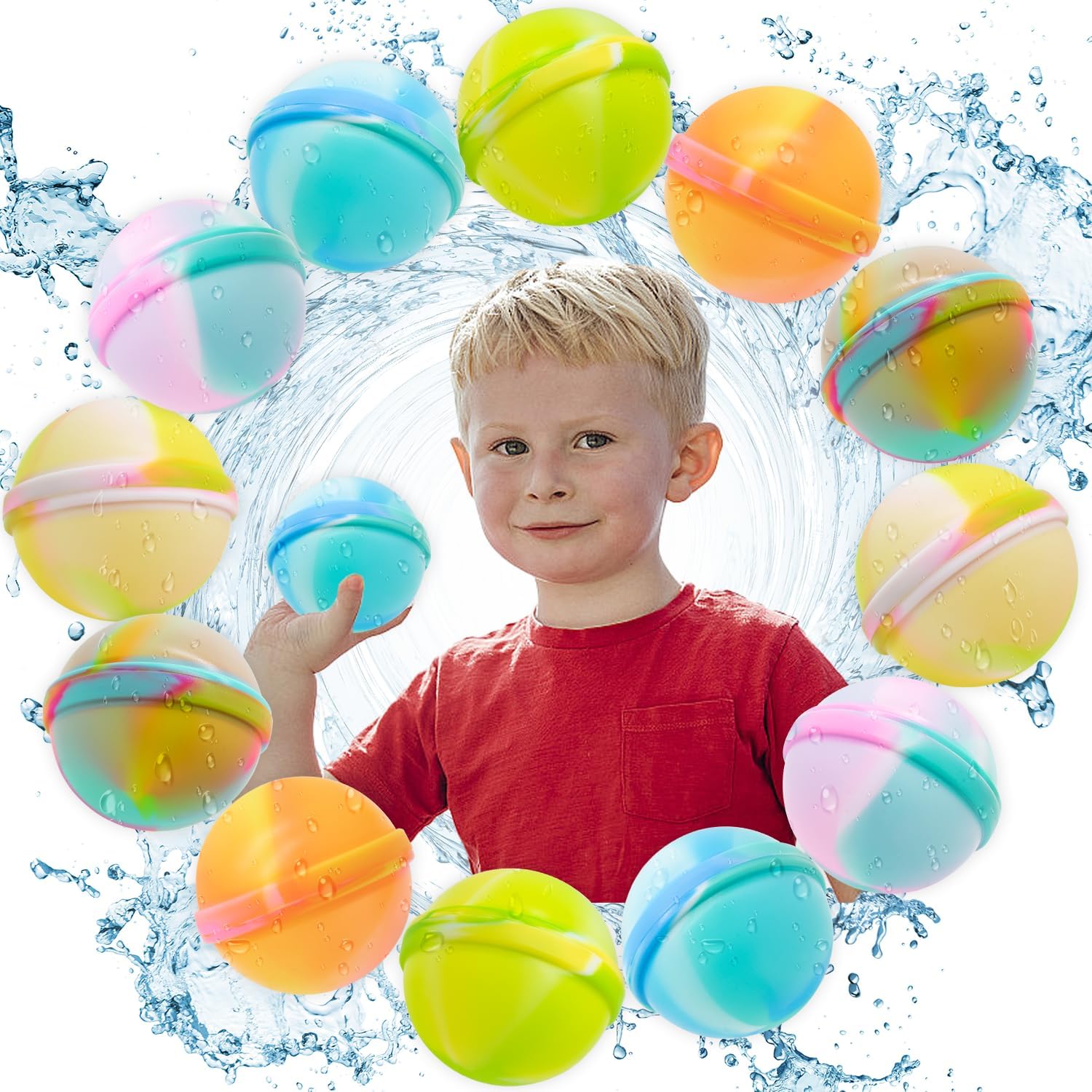 12Pcs Reusable Water Balloons for Kids Silicone Water