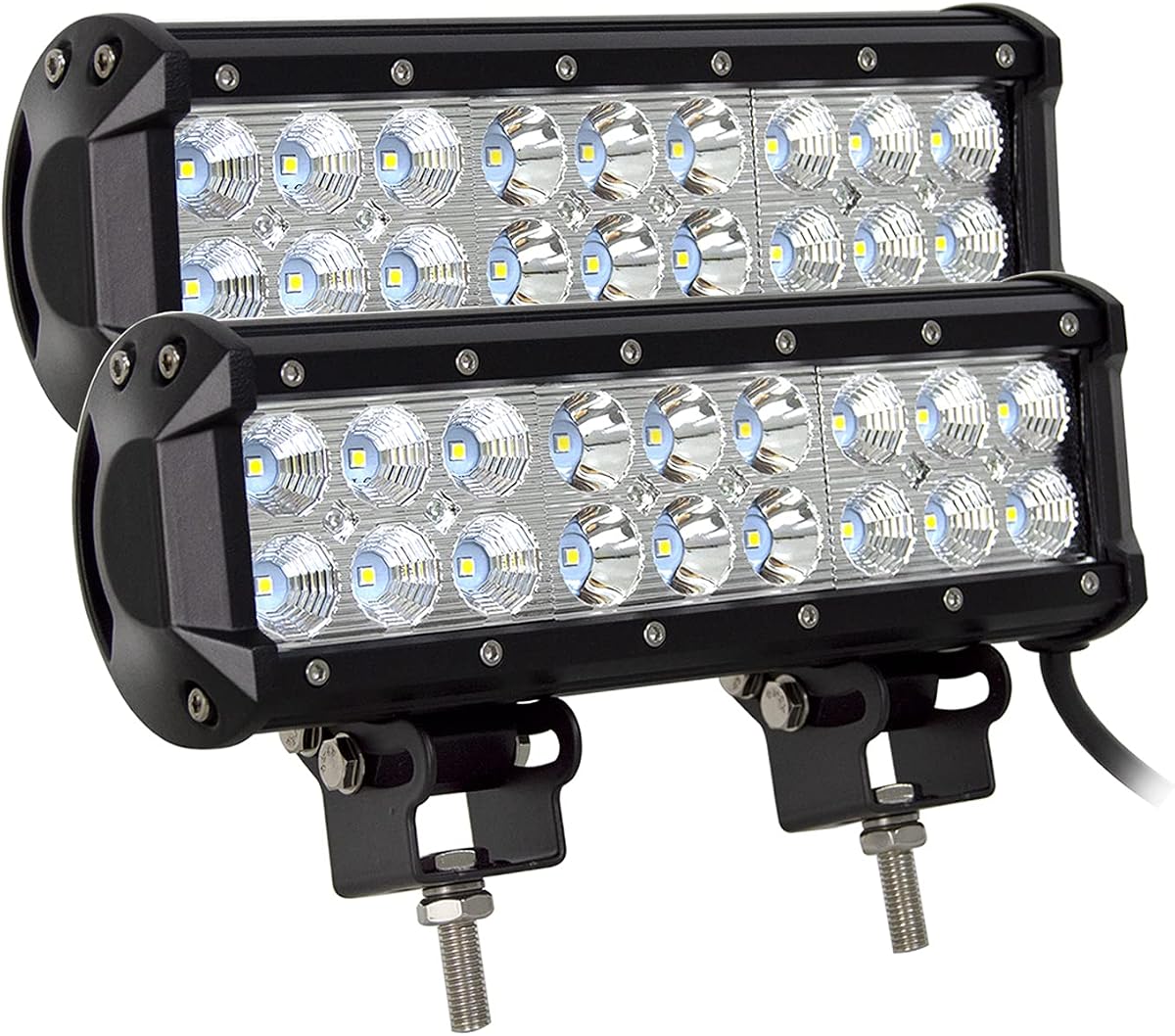 AUXTINGS 9 inch 54W LED Light Bar Spot Flood Beam 5400LM Driving Fog Lights Lamps for Offroad Pick up Trucks SUV 4WD AWD ATV UTV Boat Van Wagon Van Camper F150,2 Pieces