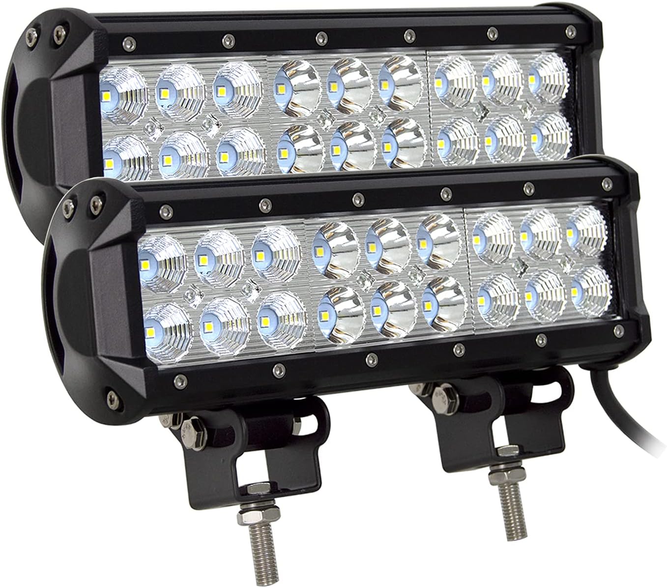 Willpower 2x 9 inch 54W Spot Flood Combo Led Work Light Bar 5400LM 10-30V for Heavy Duty Off-road Vehicle Pickup Jeep 4x4 4WD Car SUV Truck Boat