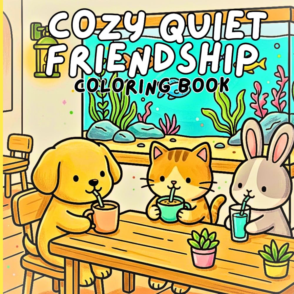 Cozy Quiet Friendship: A Cute Animal Coloring Book: Heartwarming Scenes of Friendship & Everyday Joy for Kids and Adults