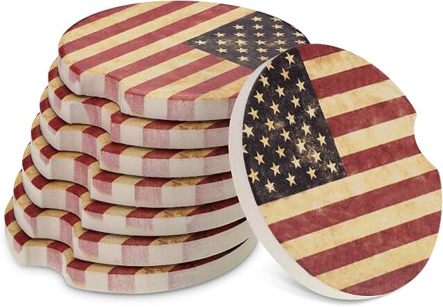 Boao USA Flag Car Cup Coasters