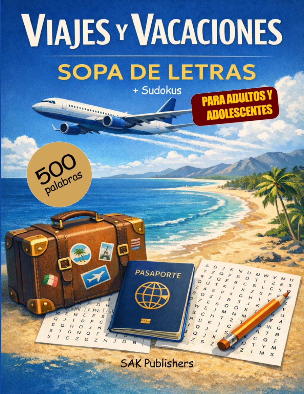 Viajes y Vacaciones – Sopa de Letras para Adultos: Pasatiempos Relajantes de Viaje | Juegos de Palabras para Adultos y Adolescentes | Ideal para Vacaciones y Tiempo Libre