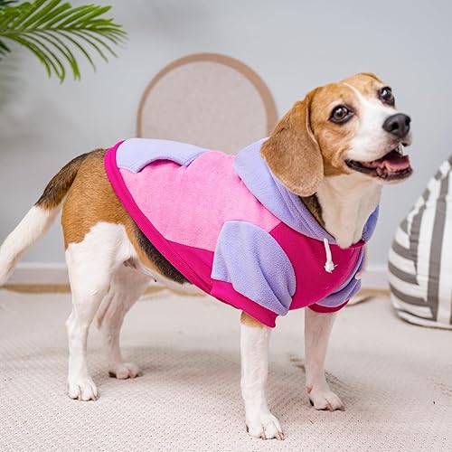 Miniatura 6 de PUPTECK Sudadera de forro polar con capucha para perro, ropa suave y cálida con capucha para perros pequeños y medianos, para otoño e invierno,