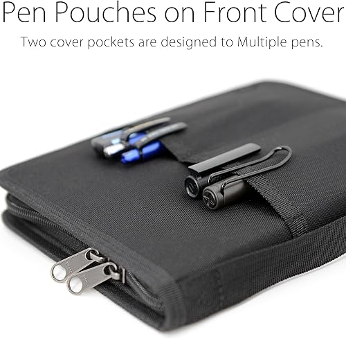 Miniatura 2 de diodrio Funda A5 con cremallera YKK para cuaderno con cremallera YKK para Moleskine Cahier A5 LEUCHTTURM Planners Sketchbook, bucle para bolígrafo,