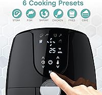 Vista 5 de West Bend Freidora de aire con controles digitales y temporizador de 30 minutos, 6 preajustes de cocción, revestimiento antiadherente, 3.7 cuartos