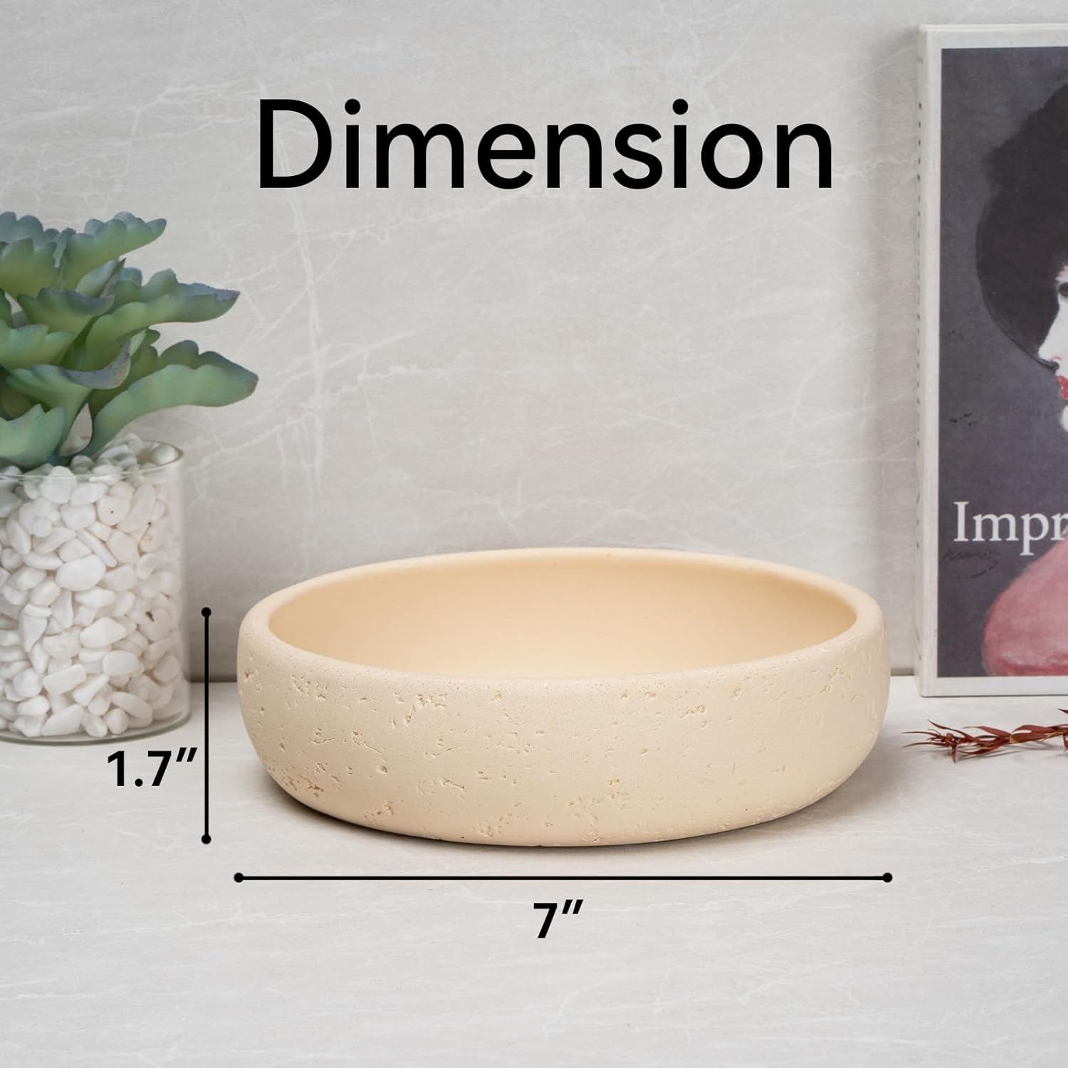Resin 7“ Decorative Bowl for Home Decor, Key Bowl for Entryway Table Decor, Modern Coffee Tables Centerpiece, Fruit Bowl (Only Bowl)