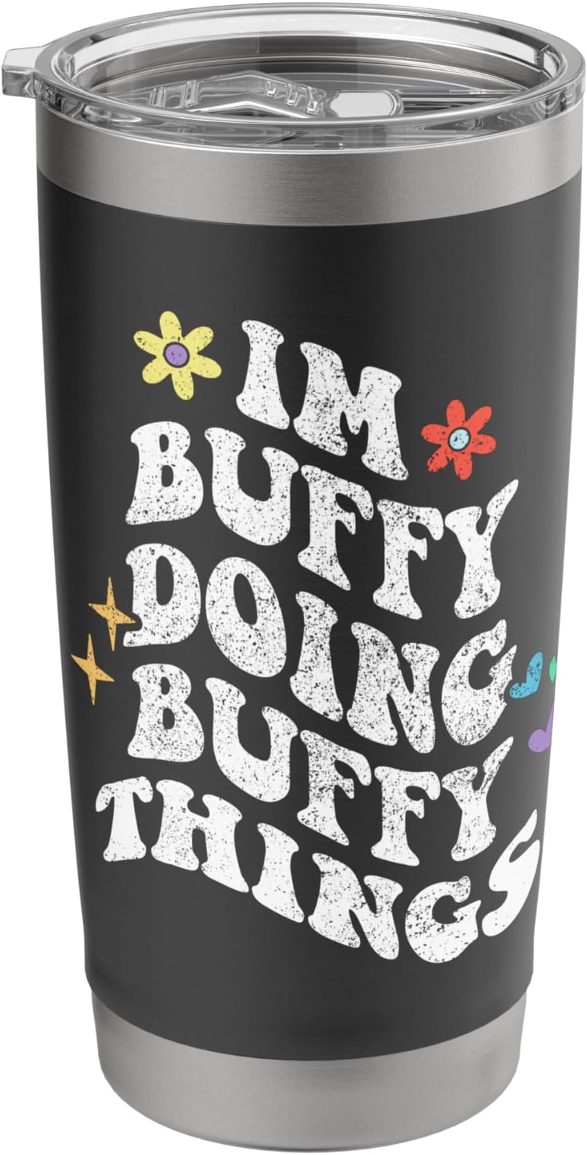 Retro Groovy Im Buffy Doing Buffy Things Funny Mother's Day Stainless Steel Insulated Tumbler