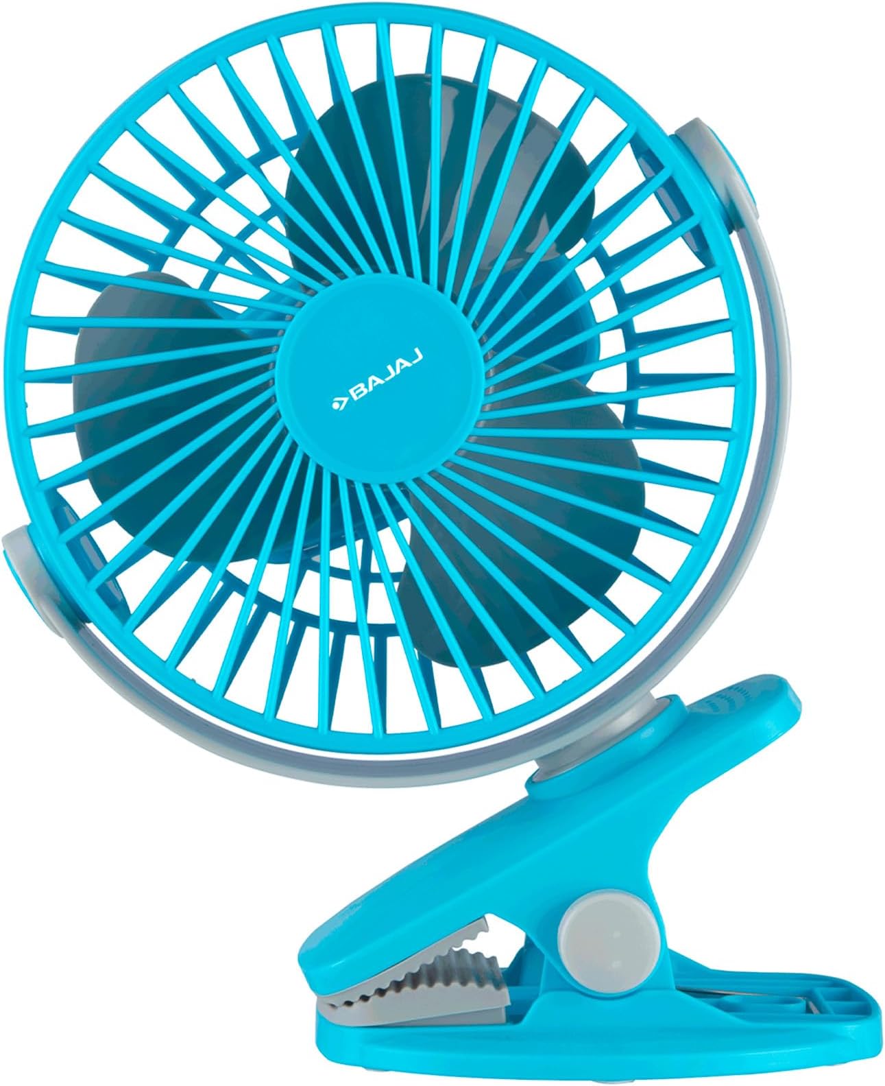Bajaj Pygmy Mini Fan 110MM | USB Charging | Multi-Clip Function | Rechargeable | 4-Hr Back-up | Silent Operation | Longer Battery Life | Energy Efficient | Portable 【Blue】