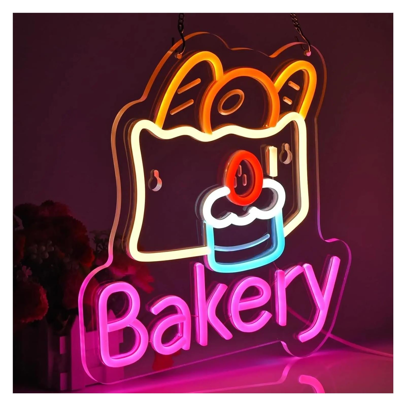 Decoración Lámparas Letrero De Neón Para Panadería, Cocina, Repostería, Tienda De Postres, Restaurante, Pastelería, Cafetería, Decoración De Pared, 30x32cm