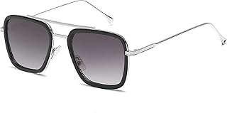 SHEEN KELLY Retro Sonnenbrille Tony Stark Sonnenbrille Square Eyewear Metallrahmen Für Männer Frauen Downey Sonnenbrille