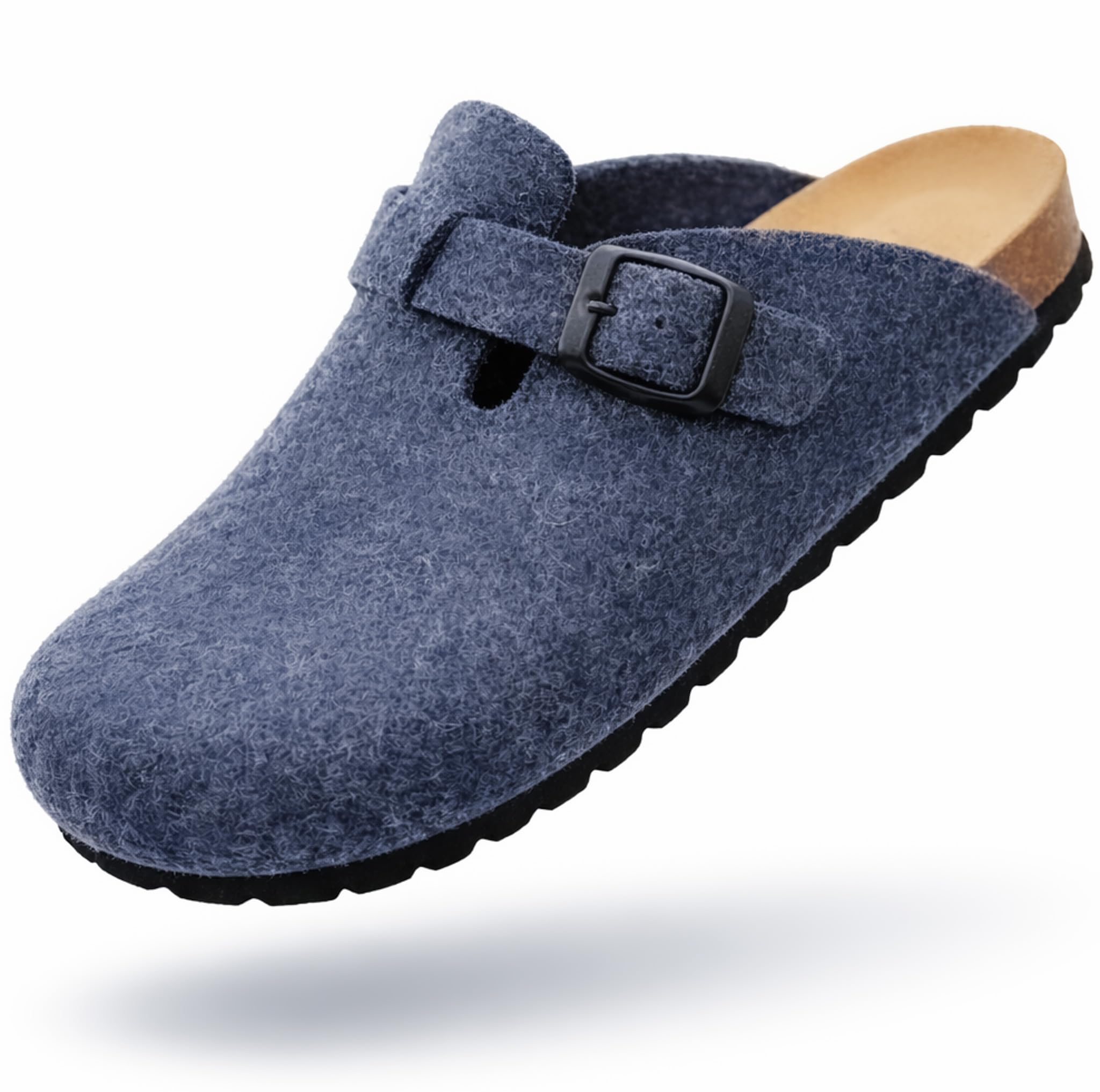 Zuecos de Lana Virgen, Plantilla Anatómica de Piel y Corcho Natural, Zuecos de Fieltro, Pantuflas Fieltro Hombre y Mujer, Zapatillas Casa Confortables de Calidad, Hechas a Mano en España