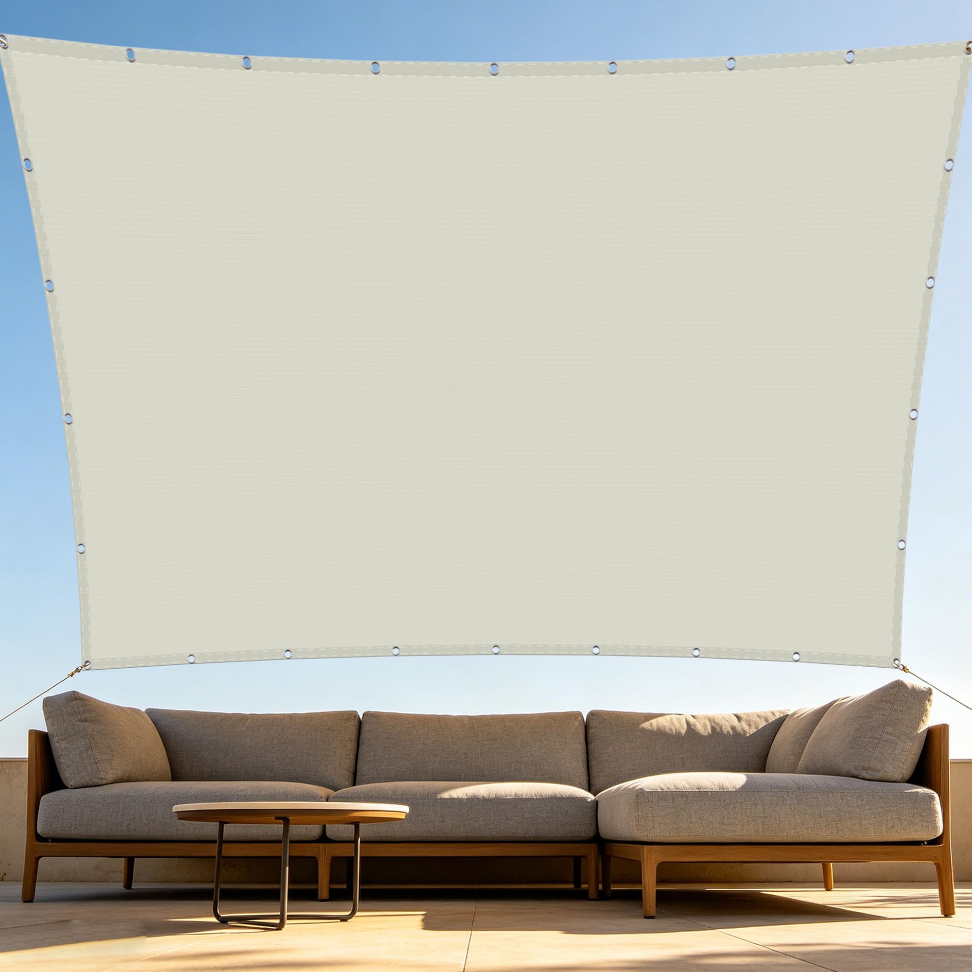 Voiles d'ombrage imperméable 4x6 m blanc cassé anti-UV pour terrasse