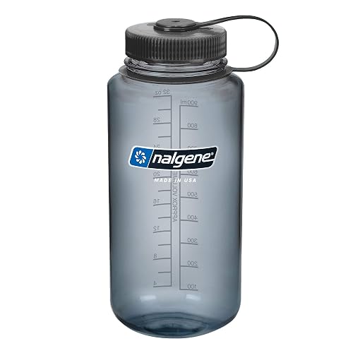 Nalgene Tritan Wide Mouth Water Bottle 32 oz Gray/Black