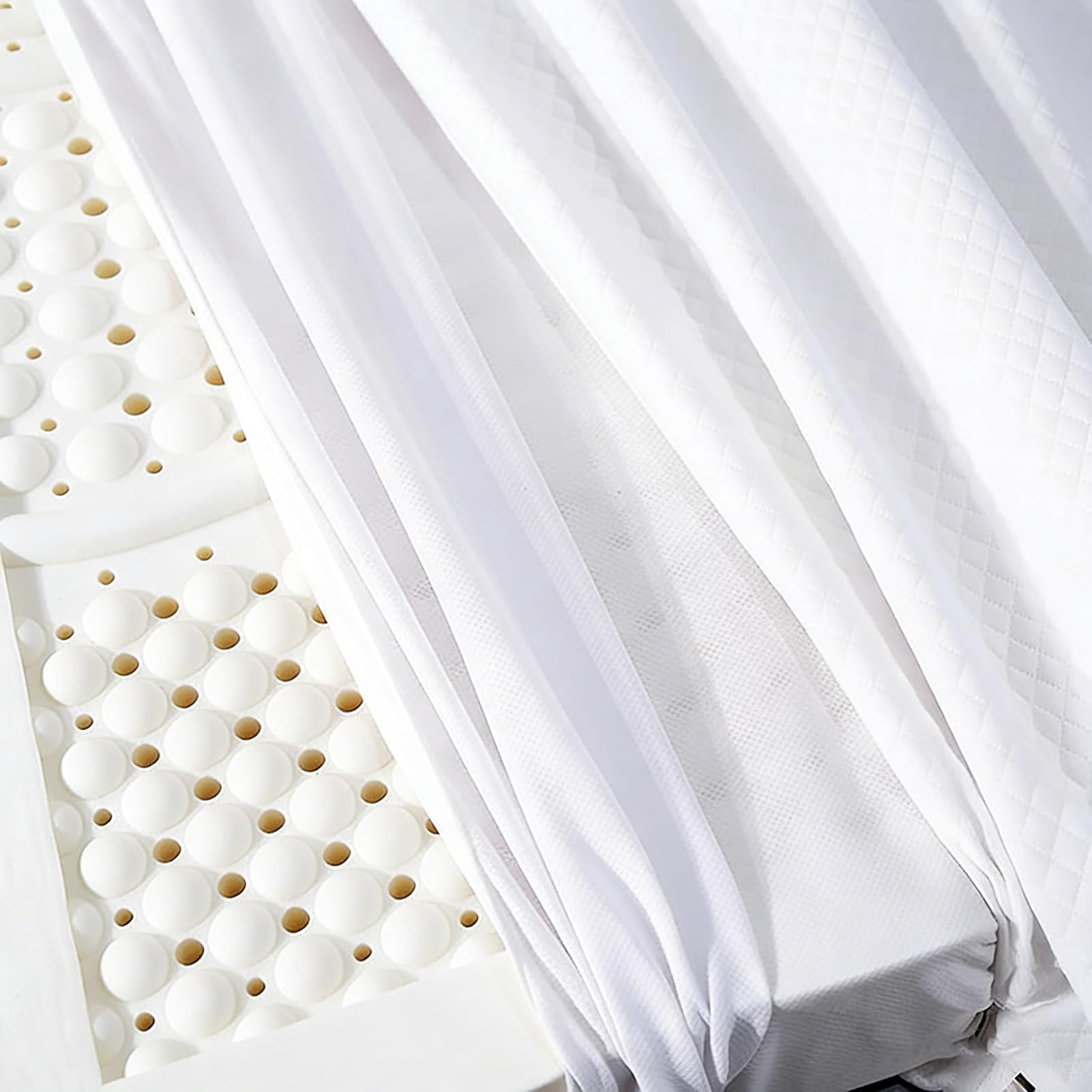 Topper per Materasso in Lattice 100% Naturale con Rivestimento in Cotone Biologico Senza Schiuma viscoelastica né Sostanze chimiche,5cm,180x200cm