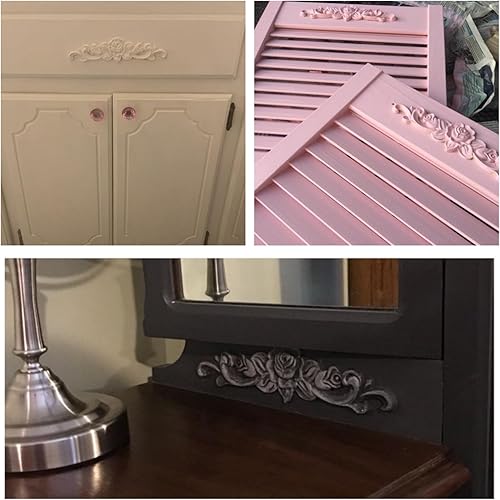 Miniatura 3 de BSYMDH Apliques largos de madera onlays decorativos de madera, apliques de madera tallada sin pintar para puerta de cama, armario, decoración de