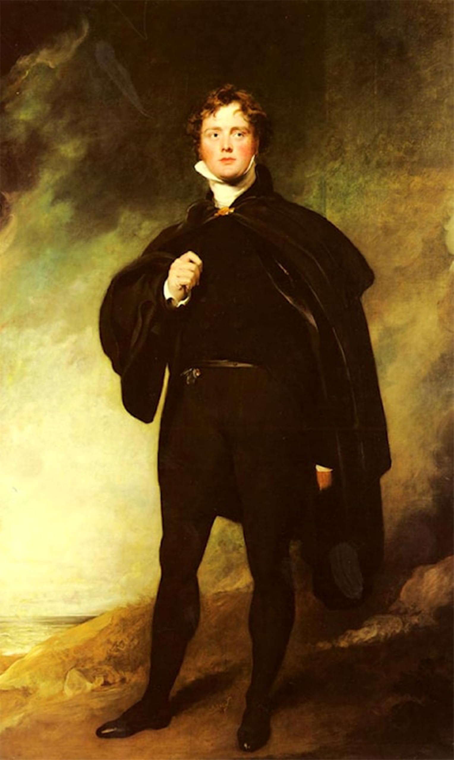 SERENDIPITP Abstract Painting Mural Print Picture Wall Decor Painting Portrait of George Nugent Grenville Lord Nugent Sir Lawrence Vintage Wall Artwork for Home Decor 60x90cm